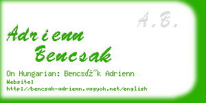 adrienn bencsak business card